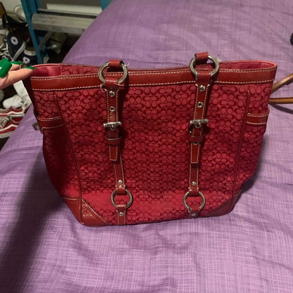 Red Coach bag